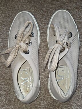 AGL Beige Perforated Lace-Up Women's Sneakers